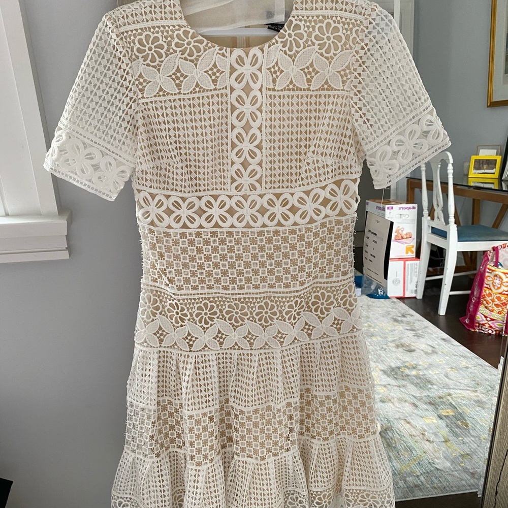 NWT White Lace Midi Dress